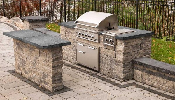 Grill Island, Techo Bloc, Fire pits, grills, inserts, landscaping products