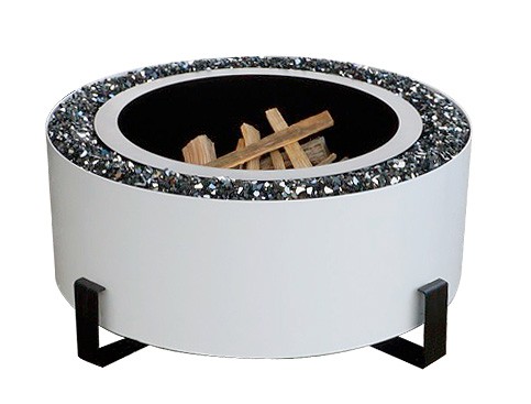 Luxeve smokeless fire pit, white, grills and inserts, fire pits, landscaping products