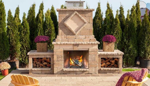 Manchester Foyer Fireplace 3, Techo Bloc, Fire pits, grills, inserts, landscaping products