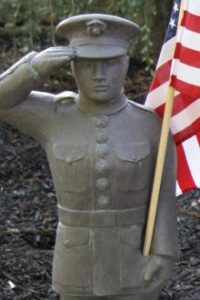 Air Force garden statue with American flag by Massarelli, armed forces, statuary