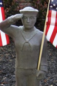 Navy garden statue with American flag by Massarelli, armed forces, statuary