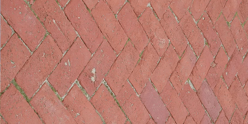 red weathered paver