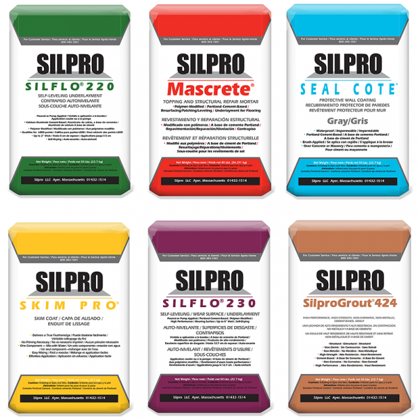 Silpro bagged masonry products