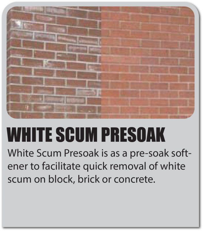 White Scum Presoak product block new construction