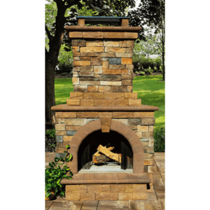 Cambridge Fully Assembled Stone Veneer Outdoor Fireplace